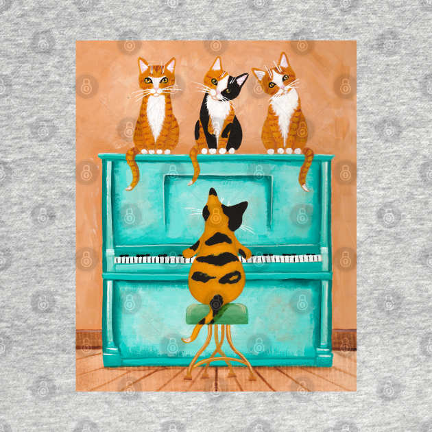 A Purrfect Piano Purrformance by KilkennyCat Art